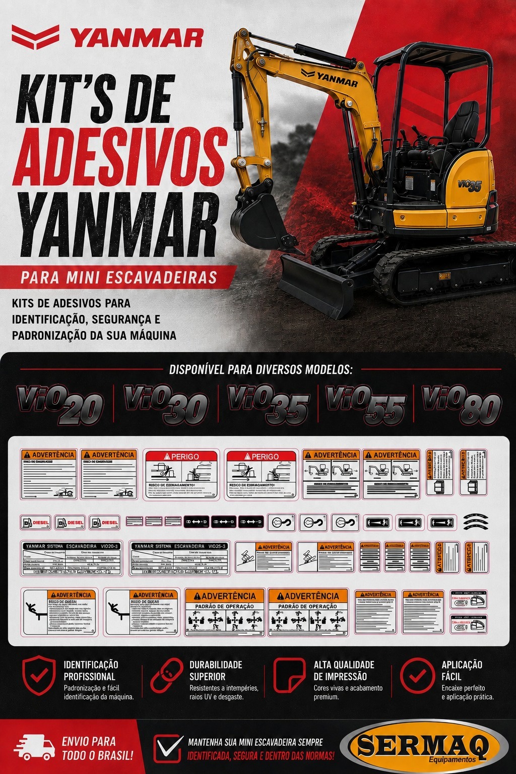 Kits de adesivos Yanmar 