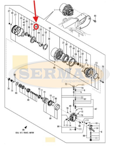 EIXO ACIONADOR DO ATUADOR HIDRAULICO