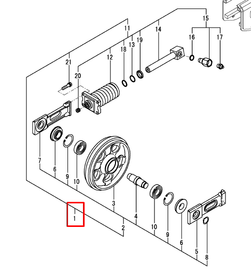 RODA GUIA ESTEIRA DE ACO COM PISTAO