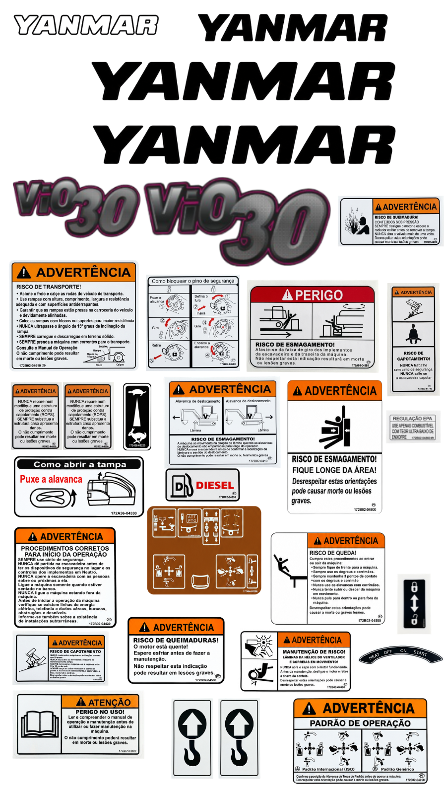 KIT ADESIVOS VIO30 (ADESIVOS LANÇA PRETO)