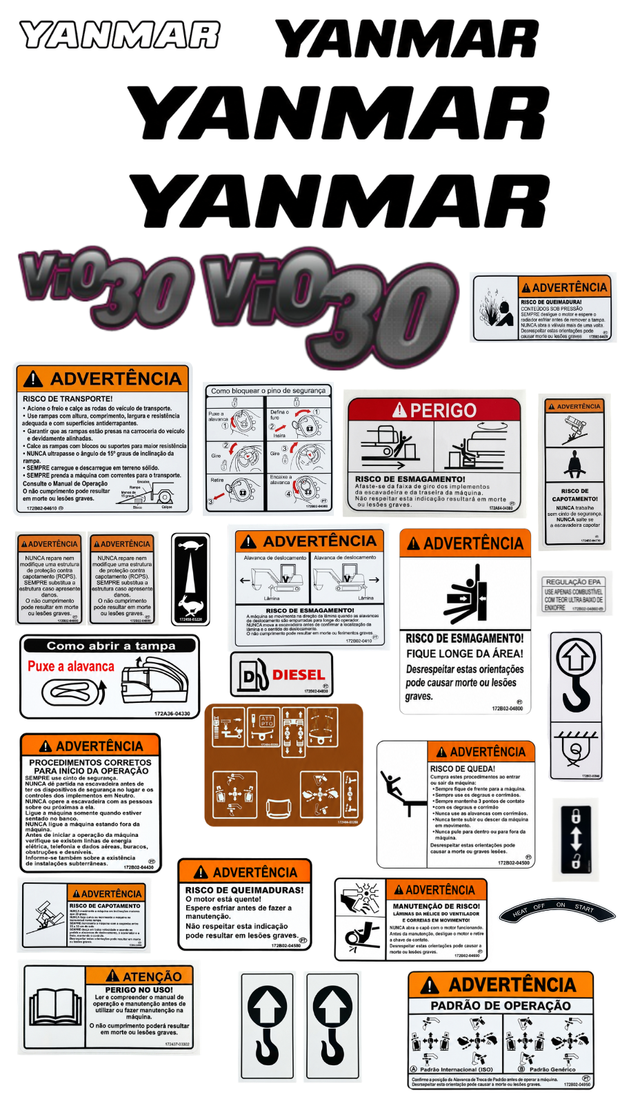 KIT ADESIVOS VIO30 (ADESIVOS LANÇA PRETO)