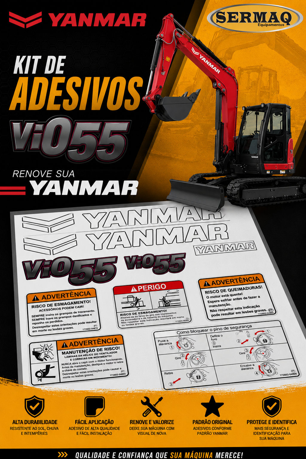 KIT ADESIVOS VIO 55 (ADESIVOS LANÇA BRANCO)