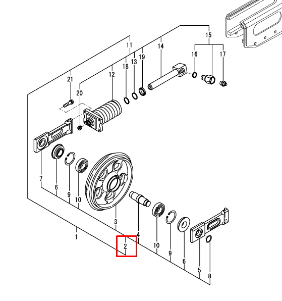 RODA GUIA ESTEIRA BORRACHA